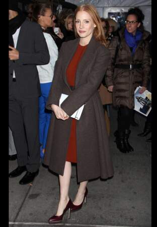 Jessica Chastain, diva d’Hollywood au défilé Calvin Klein