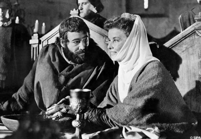 Peter O'Toole et Katharine Hepburn dans Le lion en hiver, en 1968
