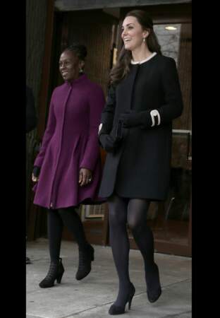Chirlane McCray et la duchesse de Cambridge au sortir du centre d'Harlem