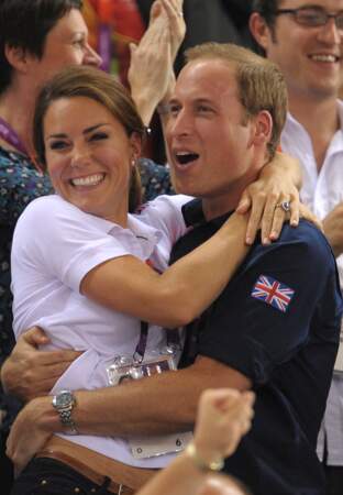 Le couple laisse éclater sa joie après une nouvelle victoire de la délégation britannique aux JO