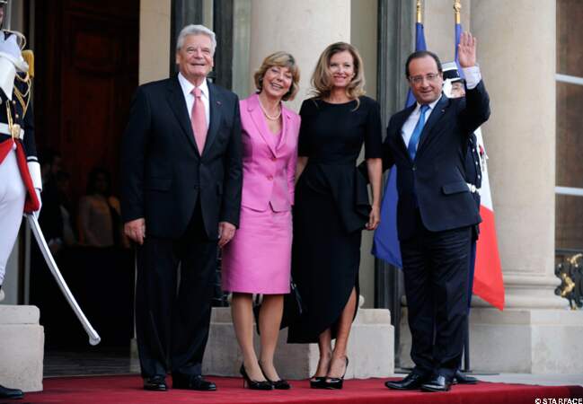 Valérie Trierweiler, François Hollande et le couple présidentiel allemand