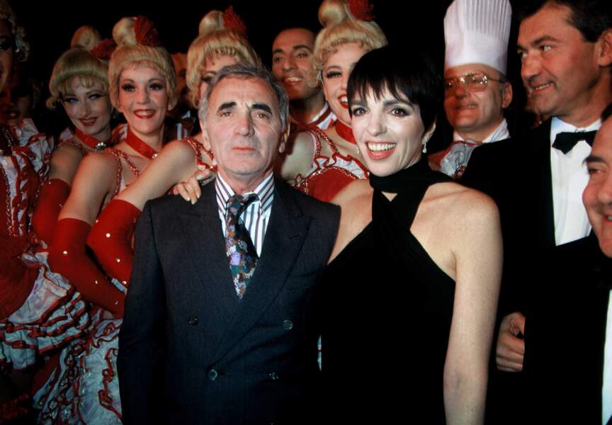 En 1991, au bras de l'Américaine Liza Minneli sur la scène du Moulin Rouge, à Paris