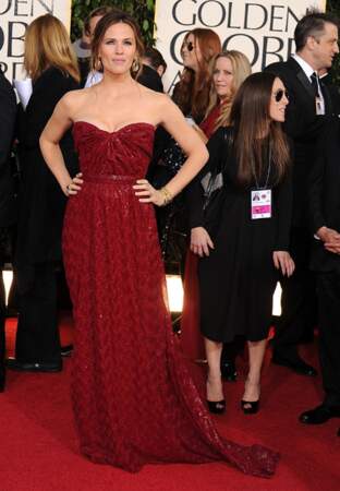 Jennifer Garner dans une robe rouille iridescente