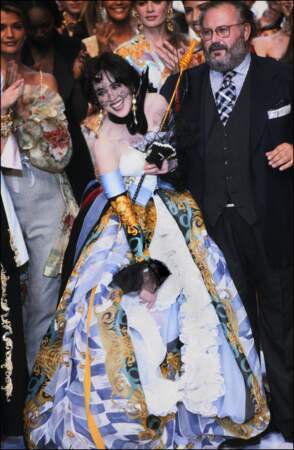 Au côté de Gianfranco Ferré, alors directeur artistique de Dior, pour le défilé printemps-été 1992
