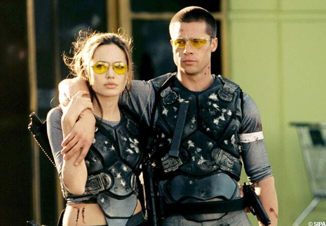 Brad Pitt et Angelina Jolie dans Mr and Mrs Smith en 2005
