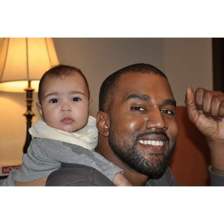 Avec son papa Kanye West