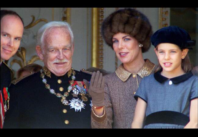 Albert de Monaco, Rainier III, Caroline et l'adorable Charlotte en 1996
