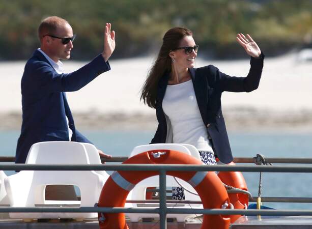 Britain's Prince William and Catherine, Duchess of Cambridge, travel by boat to St Martins -  UK
