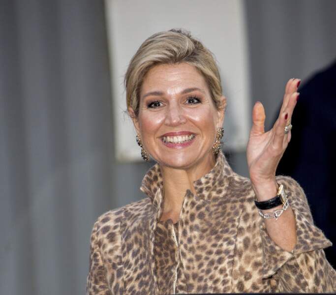La reine Maxima des Pays-Bas lors d'un séminaire à Enschede, le 22 novembre 2016
