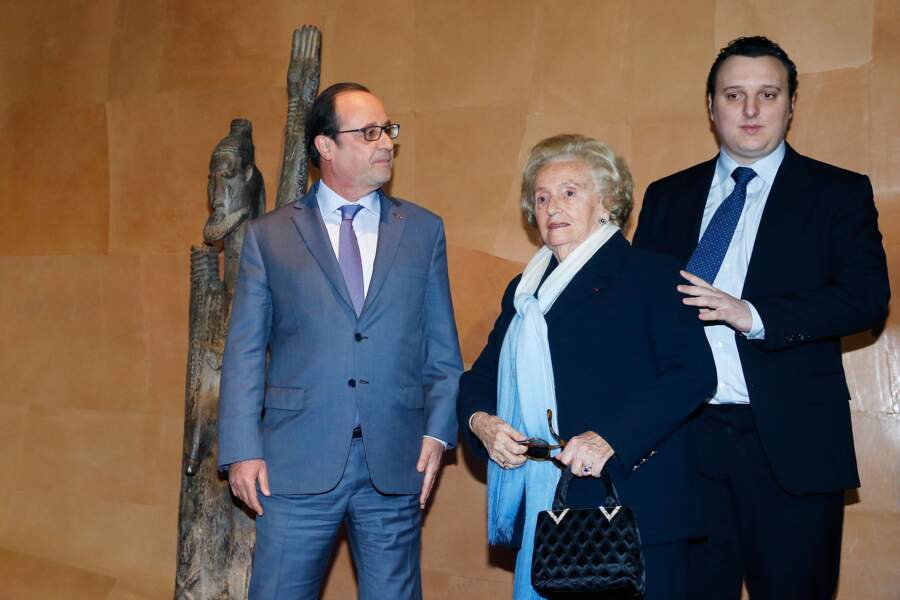Francois Hollande, Bernadette et Martin Chirac au 10e anniversaire du Musée du Quai Branly, en 2016