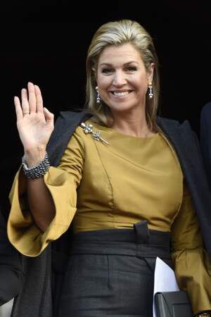 La reine Maxima à l'entrée du Palais Royal d'Amsterdam, le 17 janvier 2017