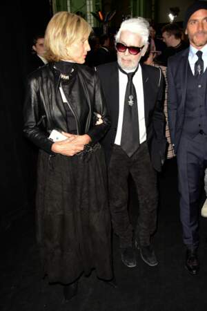Karl Lagerfeld était présent au défilé Christian Dior collection homme Automne-Hiver 2018 à Paris