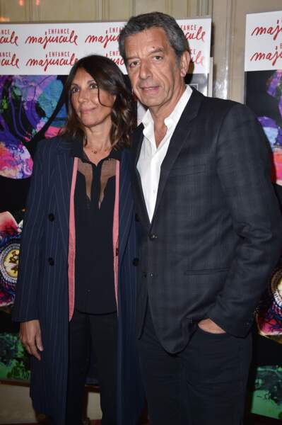 Michel et Nathalie Cymes lors du gala au profit de l'enfance maltraitée, à Paris, le 25 mars 2019.