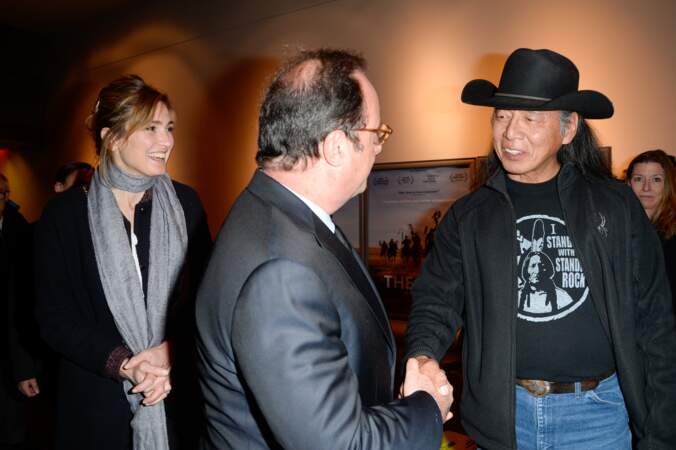 François Hollande rencontre le fils adoptif du célèbre chef indien Sitting Bull, Ron His Horse is Thunder