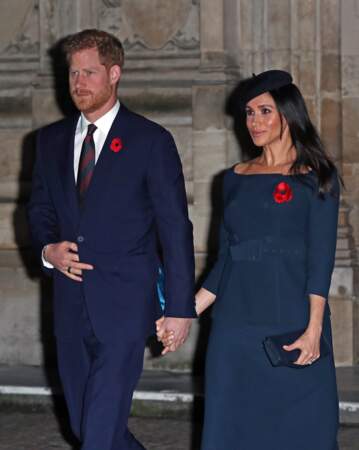 Meghan Markle et Harry sortant de l'Abbaye de Westminster, le 11 novembre 2018