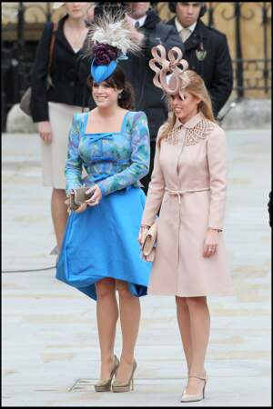 Beatrice et Eugenie d'York au mariage de Kate Middleton et du prince William, le 29 avril 2011