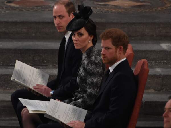Le prince William, Kate Middleton et le prince Harry 