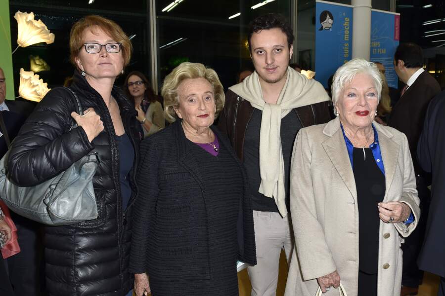 Claude, Bernadette, Martin Chirac et Line Renaud lors du 10e anniversaire de la Maison de Solenn à Paris en 2014