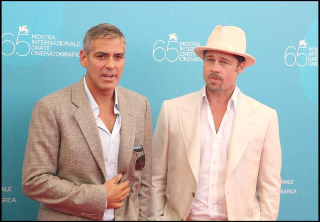 George Clooney et Brad Pitt au festival de Venise en 2008