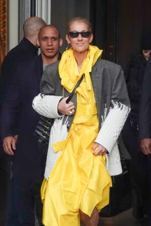 Céline Dion canon dans une veste bicolore  Martin Margiela à 3056 €