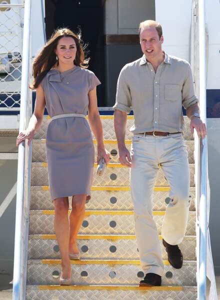 Prince William et Kate Middleton, robe Roksanda Ilinčić (beige) 22 Avril 2014 - Ayers Rock Australie - Getty