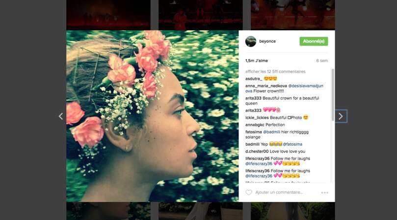 Couronne de fleurs pour Beyoncé