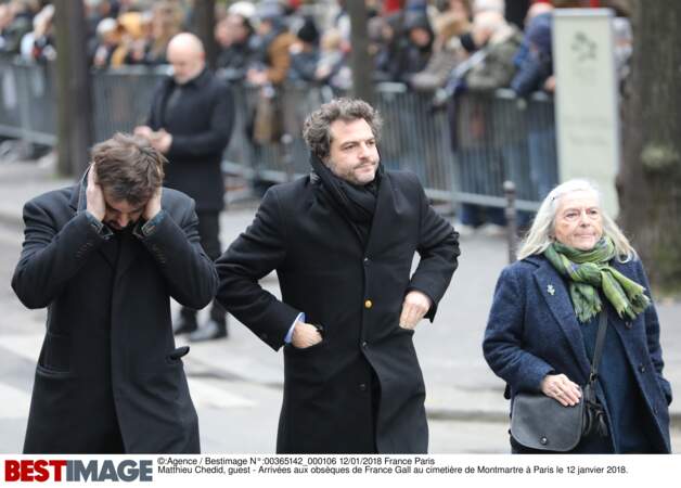Matthieu Chedid aux obsèques de France Gall au cimetière de Montmartre à Paris le 12 janvier 2018
