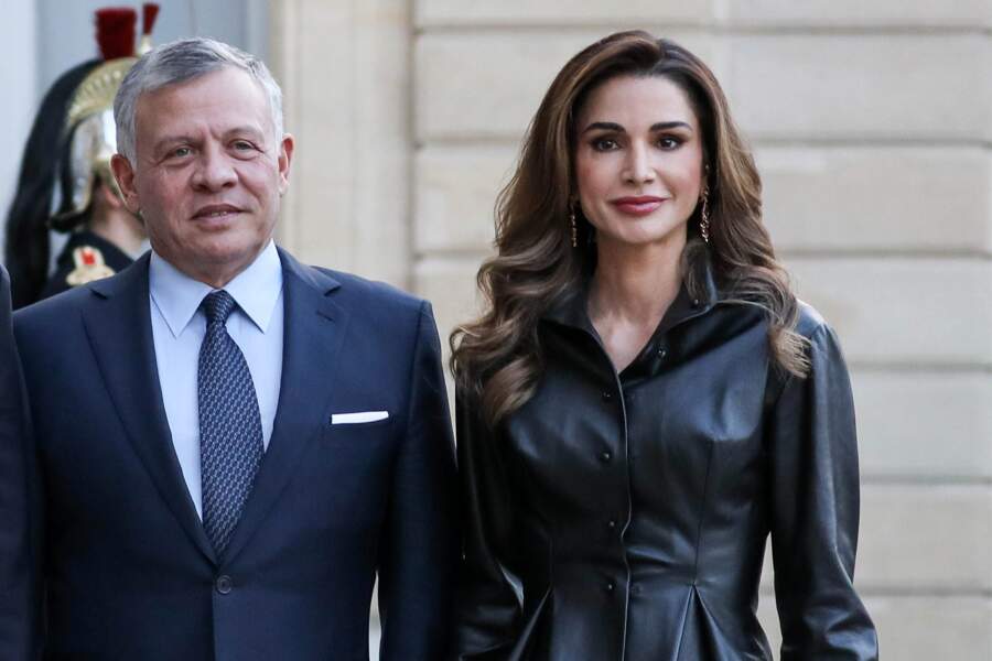 Le roi Abdallah II de Jordanie, la reine Rania souriants et élégants