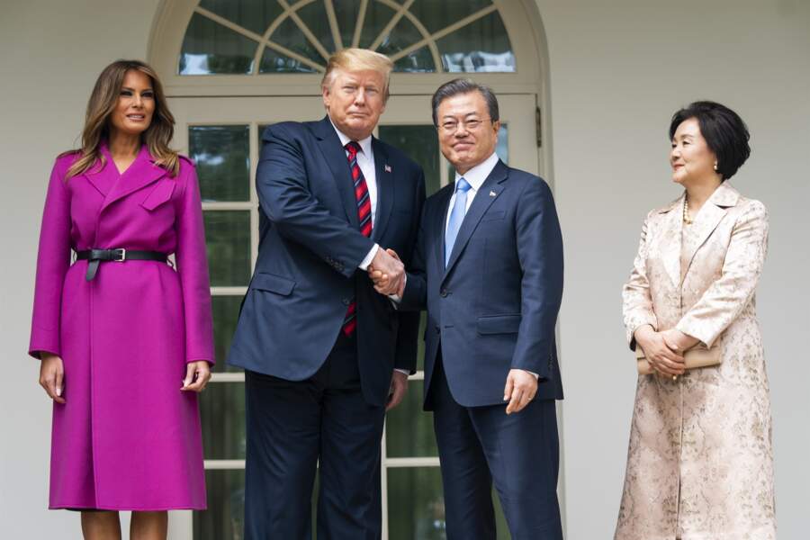 Melania Trump était chic et sexy pour recevoir le couple présidentiel coréen à la Maison Blanche