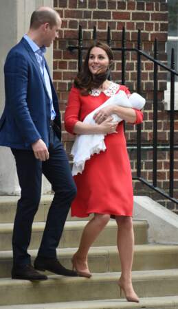 Kate Middleton le jour de son accouchement avec son second fils Louis