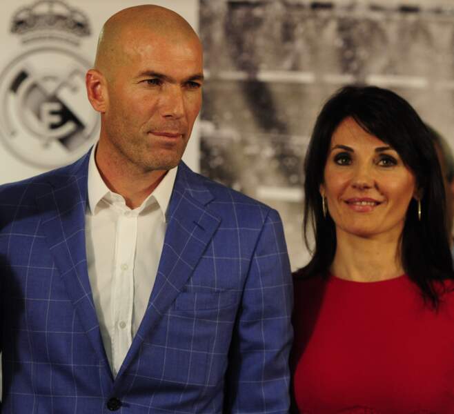 Zinedine Zidane et sa femme Véronique le 4 janvier 2015, jour où "Zizou" devient l'entraîneur du Real Madrid