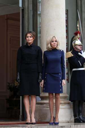 Brigitte Macron et Melania Trump à l'Elysée le samedi 10 novembre 2018