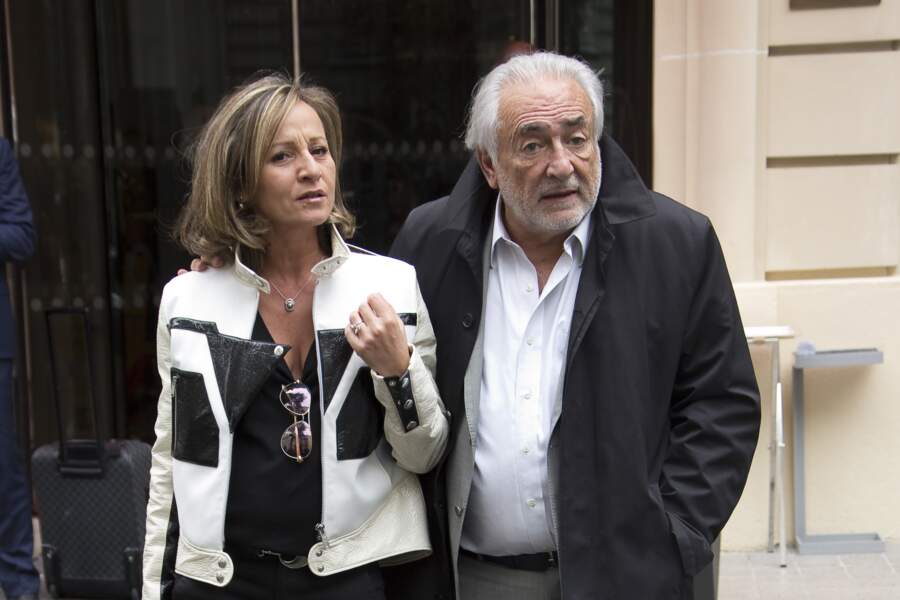 Dominique Strauss-Kahn et Myriam L'Aouffir à la sortie du Royal Monceau à Paris