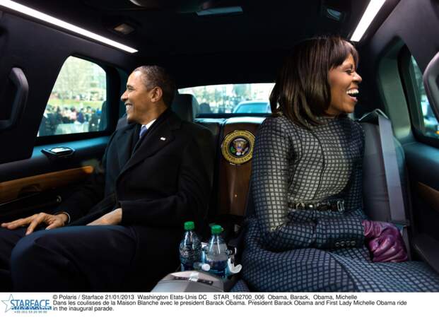 Fou Rire dans la voiture présidentielle des Obama en 2013