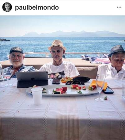 Jean-Paul Belmondo en vacances avec Paul, son fils