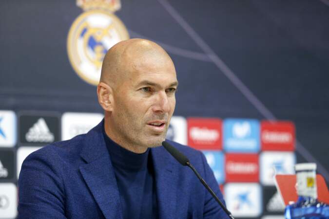 Zinédine Zidane en conférence de presse pour annoncer son départ du Real Madrid le 31 mai 2018