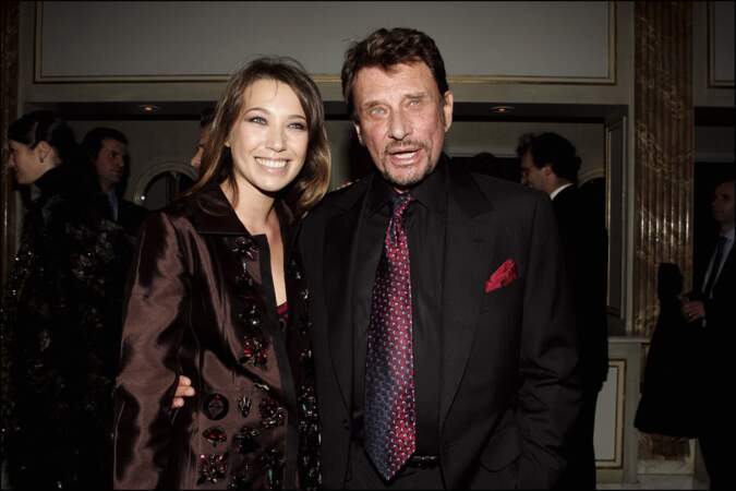 Johnny Hallyday et Laura Smet lors du Sidaction à Paris, en 2005