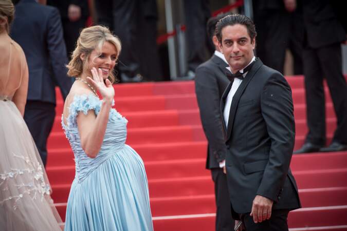 Sylvie Tellier enceinte et son mari Laurent à Cannes