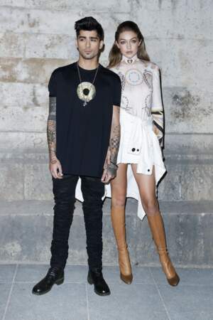 Gigi Hadid et Zayn Malik au défilé de mode Givenchy à Paris le 2 octobre 2016