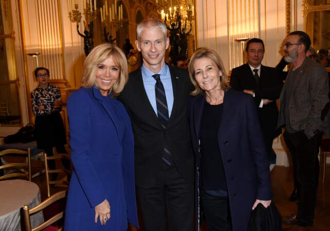 Brigitte Macron, le ministre de la Culture Franck Riester et Claire Chazal 