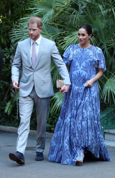 Meghan Markle et le prince Harry à leur arrivée à la résidence du roi Mohammed VI à Rabat, le 25 février.