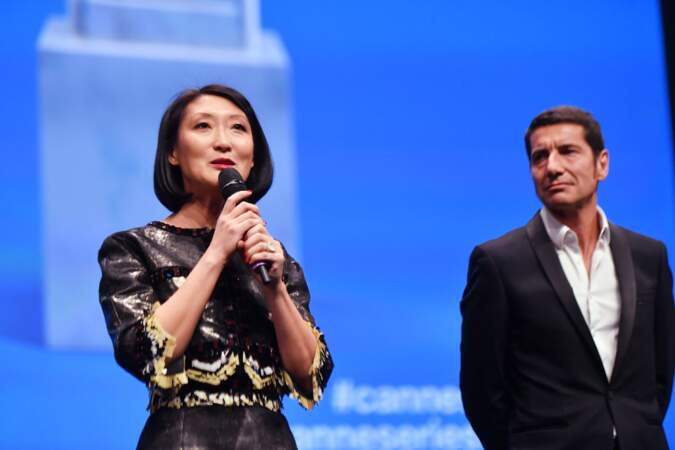 Fleur Pellerin et le maire de Cannes David Lisnard déclarent ouverte la "saison 2" de Canneseries