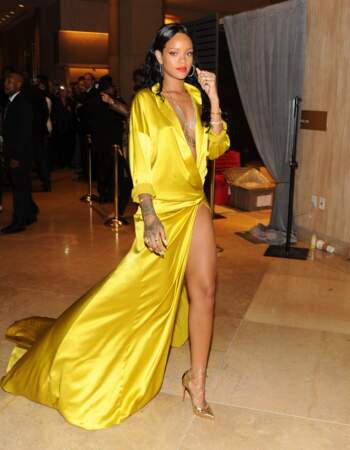 Rihanna, en robe Alexandre Vauthier lors du gala des Pre-Grammy awards, le 25 janvier 2014 à Los Angeles