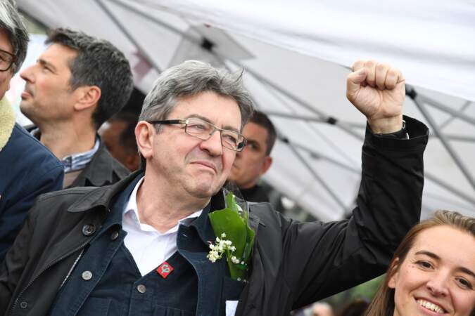 Jean-Luc Mélenchon lors de la manifestation du 1er mai 2017 à Paris