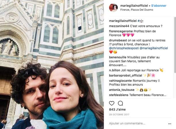 Marie Gillain et Christope D'Esposti en amoureux à Florence, en Italie.