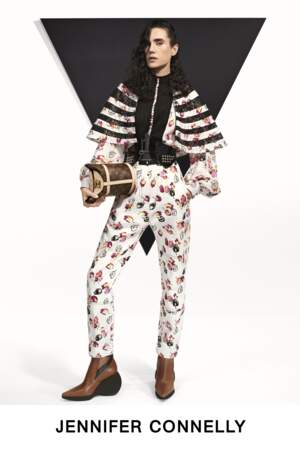 Jennifer Connelly, actrice rock, voire punk, pour la collection Pre-Fall de Louis Vuitton.
