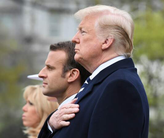 Brigitte, Emmanuel Macron et Donald Trump