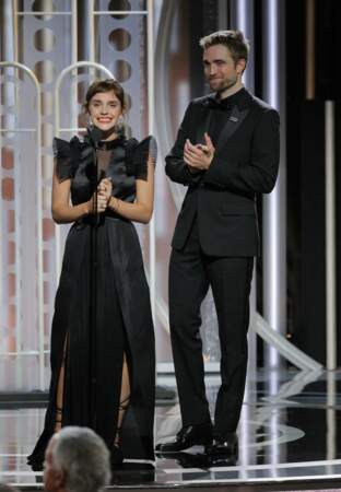 Emma Watson et Robert Pattinson en total look Dior noir
