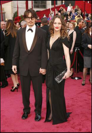 Johnny Depp et Vanessa Paradis à la 80e cérémonie des Oscars (2008)