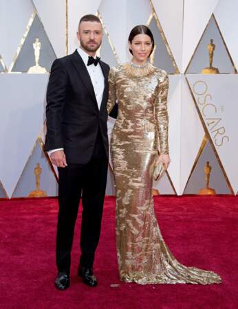 Jessica Biel et Justin Timberlake se présentent aux Oscars à Los Angeles